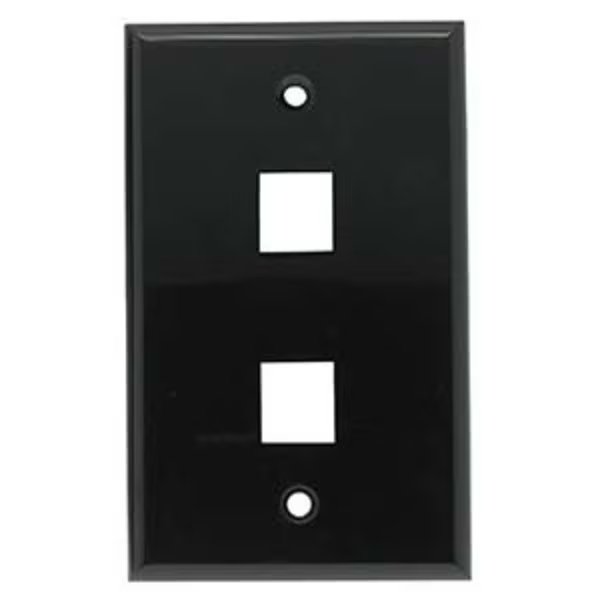 Smooth Face Keystone Wallplate- 2Port- Black, Bestlink Netware, Mfr#: 101832BK